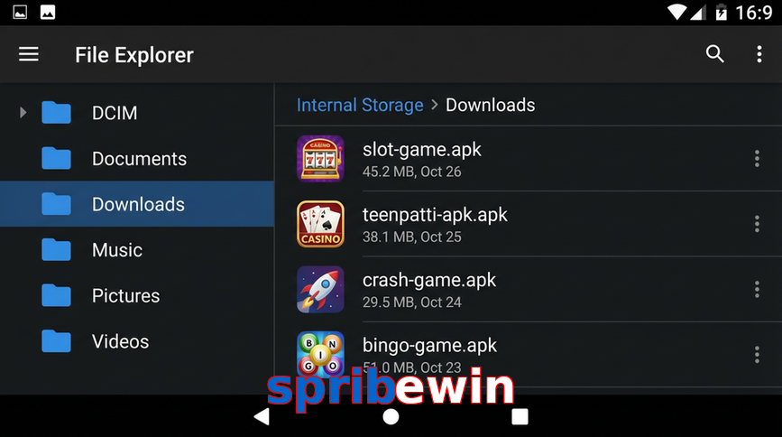 Main screen of Spribewin gameapk page for PK players